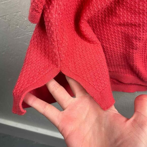 J. Jill Coral Oversized Tunic Style Knit Sweater Sz M Cotton Viscose Rayon Nylon - Picture 7 of 10